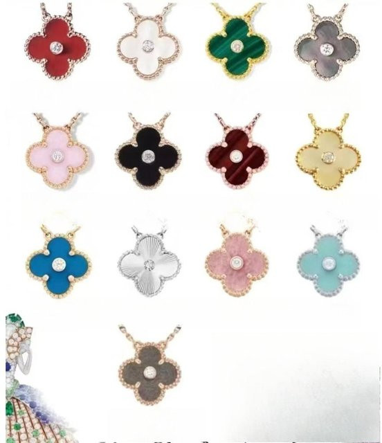 Wucifang Jewelry Anhänger Schlüsselbeinkette, Kleeblatt, Gold, Edelstahl, Damen - Bild 1