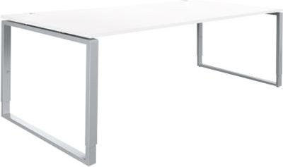 Schäfer Shop Genius Schreibtisch Modena Flex höheneinstellbar in Weiß mit Bügelfuß und Rechteckform, Breite: 200 cm - Bild 1