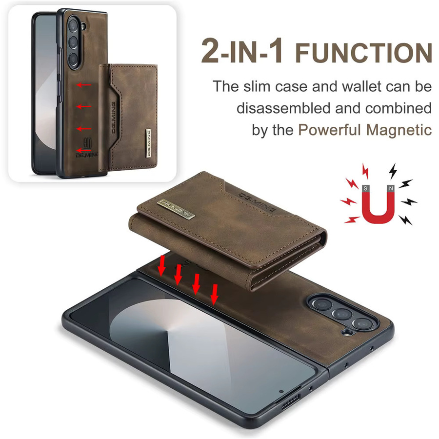 2-in-1 Magnetische Vintage-Brieftasche aus Leder für Samsung Galaxy Z Fold 8 Ultra, Fold 7, Fold 6, Fold 5 und Fold 4 in Schwarz mit Kartenfächern und stoßfester Schutzhülle - Bild 4