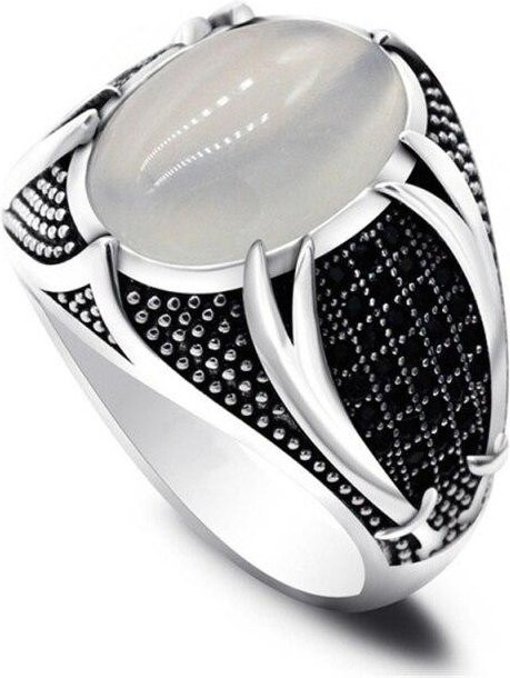 Ring Türkisperlenring, Zirkonia, Silber, Unisex, Vintage - Bild 1