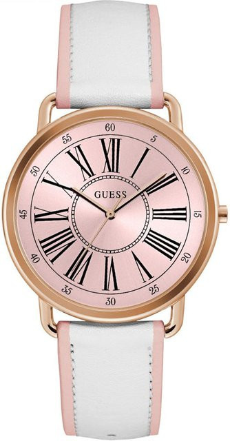 Guess Armbanduhr, Quarz, Edelstahl, Roségold, Pink, Leder, 40 mm, Damen - Bild 1