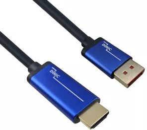 DINIC DisplayPort 1.4 auf HDMI Kabel in Blau, Länge: 1 m - Bild 1