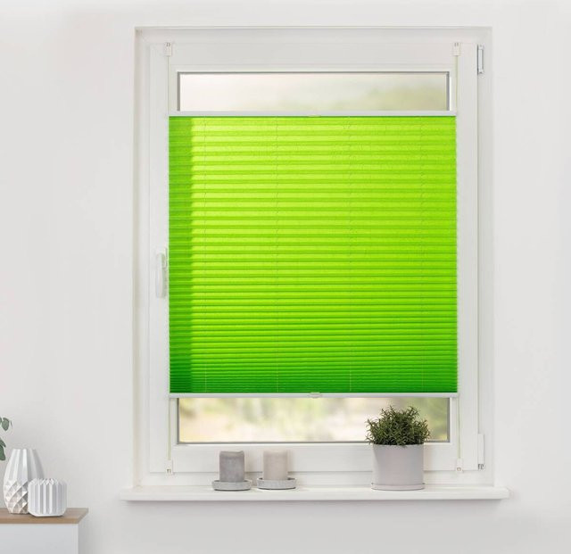 LICHTBLICK Spannplissee in Grün, semi-transparent, B: 120 cm, H: 130 cm - Bild 1