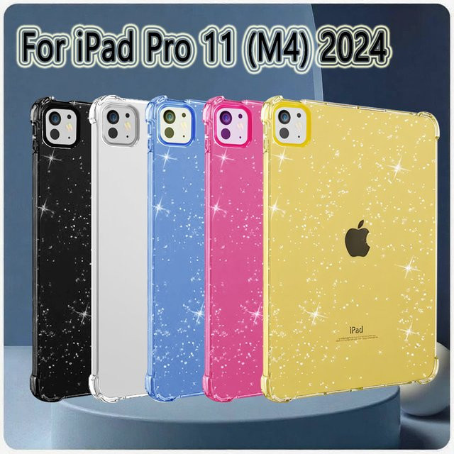 Glitzerhülle für Apple iPad Pro 11 M4 2024 A2836 A2837 A3006 in Transparent Multicolour aus weichem TPU - Bild 1