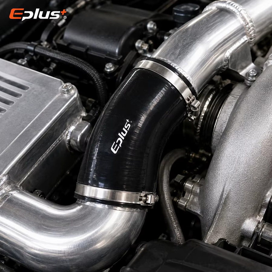 Eplus+ Schwarzer Silikonschlauch 45-Grad-Reduzierstück als universelle Schlauchkupplung für Auto-Ansaugladeluftkühler und Turbo-Rohradapter - Bild 5