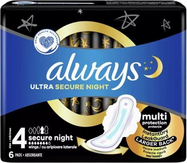 Always Ultra Night Damenbinden, 6 Stück - Bild 1
