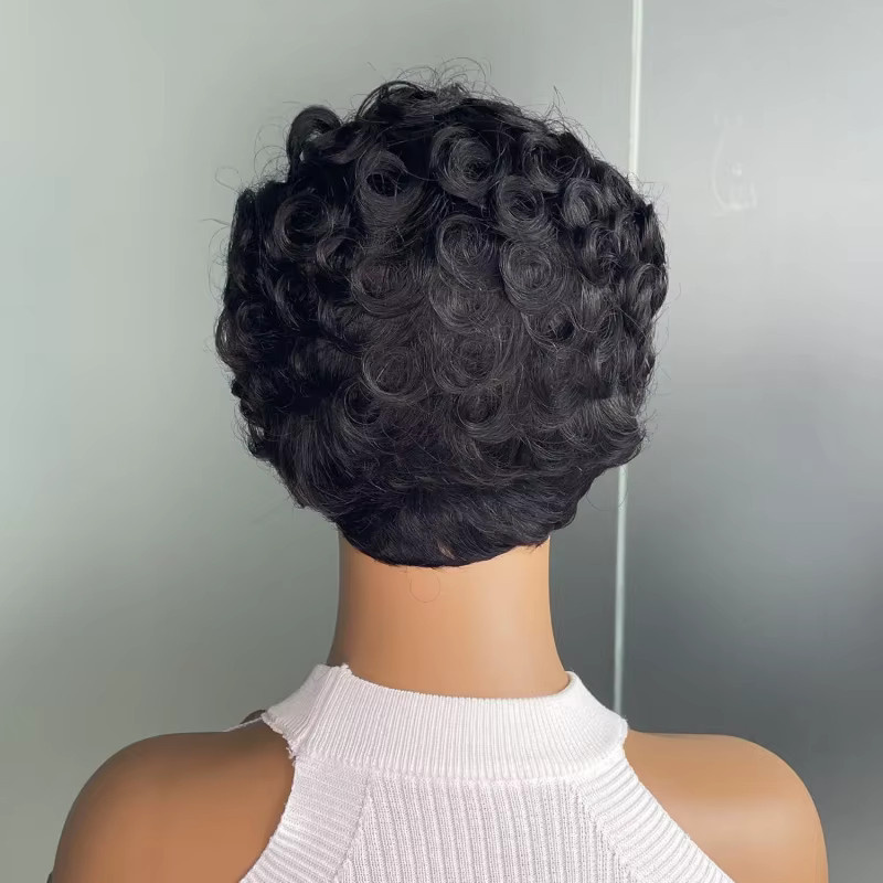 Suri Hair Pixie-Synthetikperücke, lockig, Schwarz, Damen - Bild 4