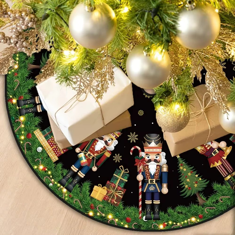 VIKAMA Weihnachtsbaumrock mit festlichem Faltenbesatz in Schwarz für drinnen und draußen - Bild 2