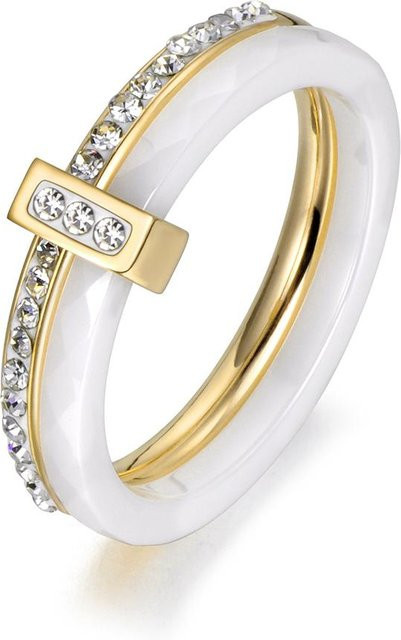 AENINE Ring, Edelstahl, Roségold, Kristall, Damen - Bild 1