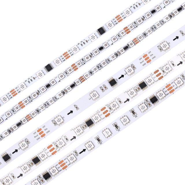 Adressierbarer WS2811 SPI RGB LED-Streifen für Dekoration, intelligente Pixel-Lichtband mit schwarzer oder weißer Leiterplatte, DC12V/24V - Bild 1
