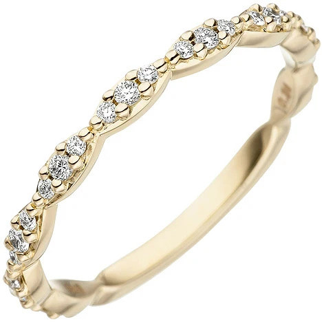 Colfem Ring 585 Gelbgold, 27 Diamanten, Damen, Ringgröße 54 - Bild 1