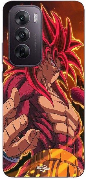 MANIACASE Handyhülle für Oppo Reno 12 Pro 5G aus flexiblem Silikon mit Dragon Ball Goku SSJ4 Design in Multicolour - Bild 1