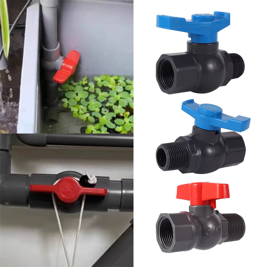 Adhere To Fly PVC Kugelhahn mit 3/4 Zoll Außengewinde und 1 Zoll Innengewinde in Rot für Gartenbewässerung und Aquarium - Bild 5
