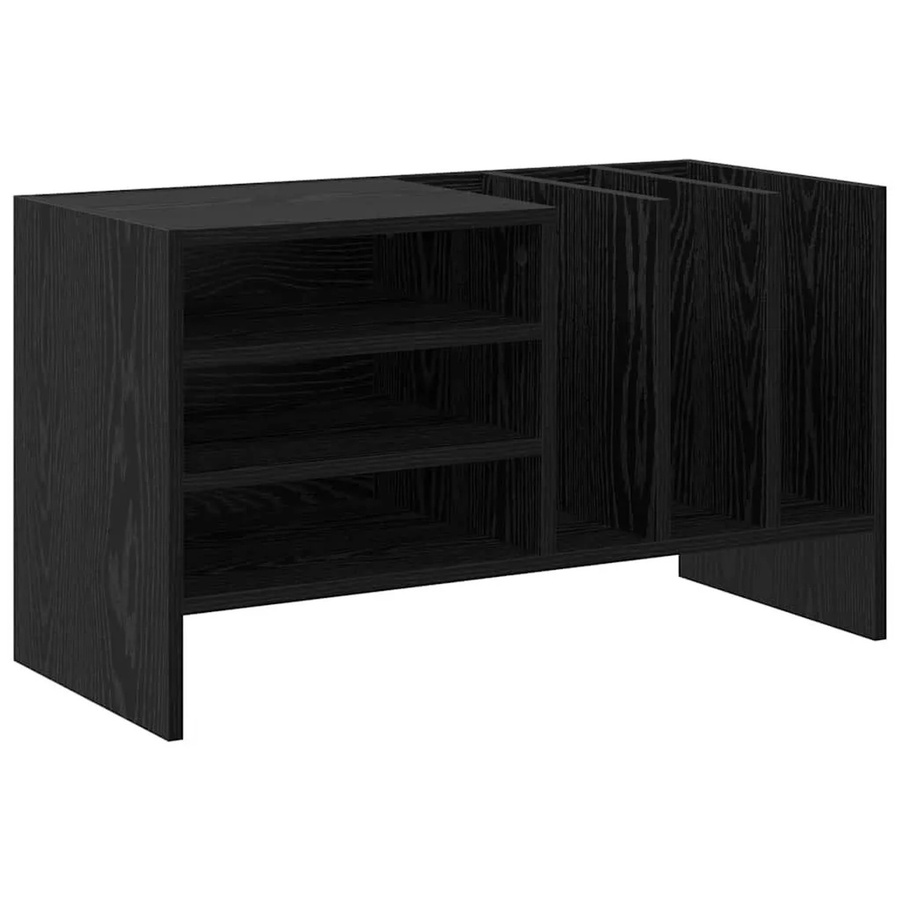 vidaXL Schallplattenschrank in Schwarz und Eichen-Optik mit Medienfächern, B/T/H: 78,5 x 35 x 45 cm - Bild 2