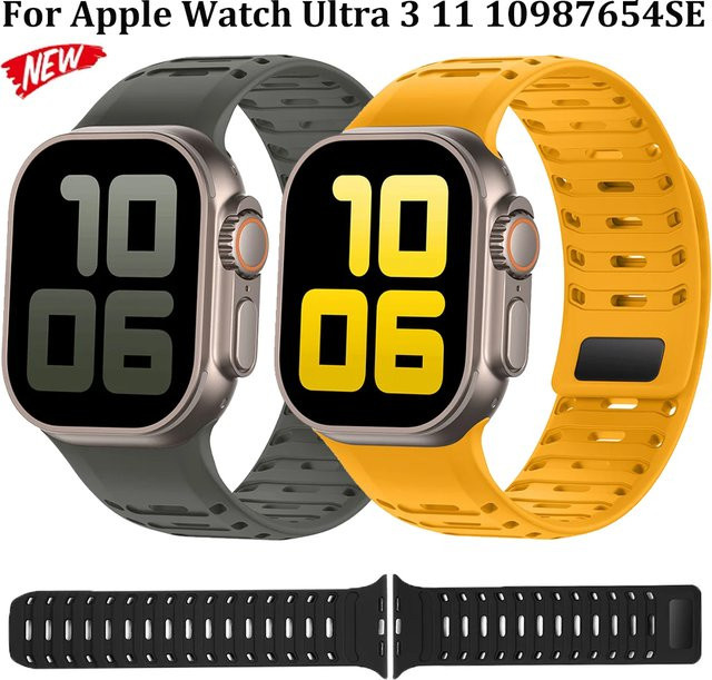 Uhrenarmband Silikon, Schwarz, Unisex - Bild 1