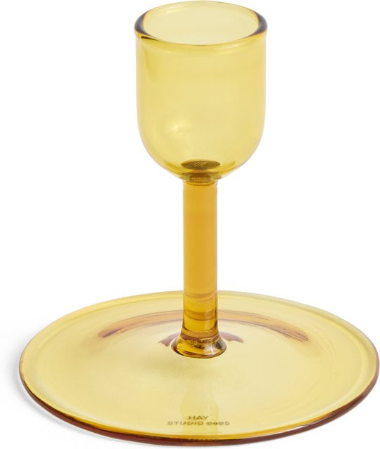 HAY Tiny Kerzenhalter für Stabkerzen aus Glas in Gelb - Bild 1