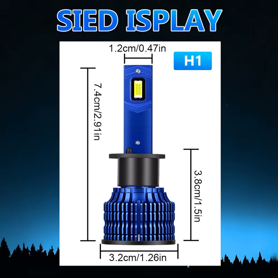 Roadsun H1 LED Auto Scheinwerfer Set mit CSP3570 Chips, 2 Stück, 30000 Lumen, 6000K Cool White, Canbus, IP68 Wasserdicht, DC12V mit Kupferrohr-Kühlung - Bild 6