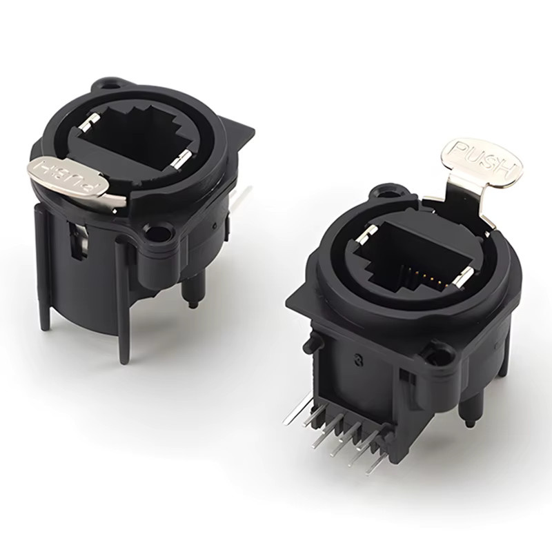 TITAK 10 Stück XLR-Buchsen für Panelmontage mit Druckknopf, schwarze Kunststoff-RJ45 3-Pin Anschlüsse für Lautsprecher - Bild 3