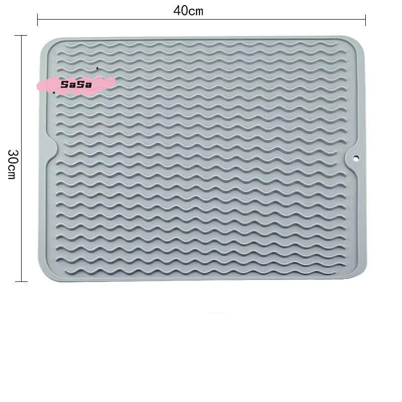 YOWEI Silikon-Abtropfmatte für die Küche, rechteckig, B/T: 40 x 30 cm, grau oder transparent - Bild 6