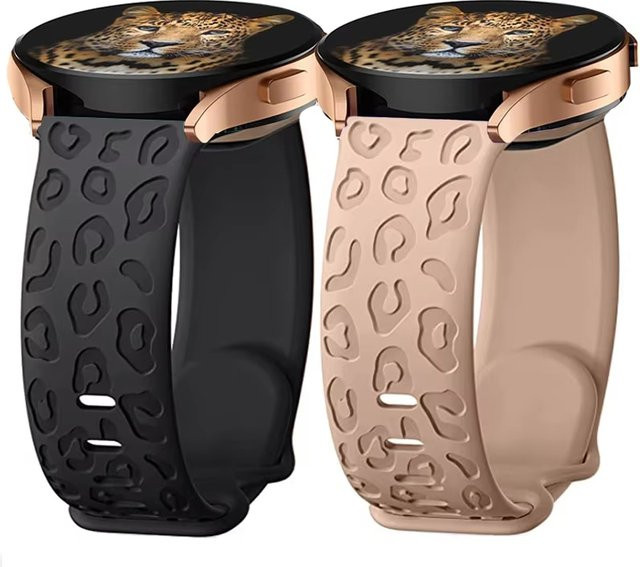 CAOWTAN Uhrenarmband Silikon, Leoparden-Gravur, Unisex - Bild 1