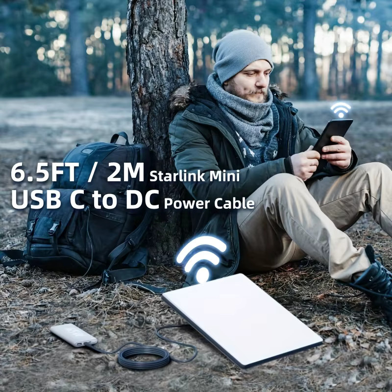 Starlink Mini-Kabel USB-C auf AC-Netzteil in Grau, 18 AWG Schnellladekabel kompatibel mit Anker 737 Power Bank - Bild 3