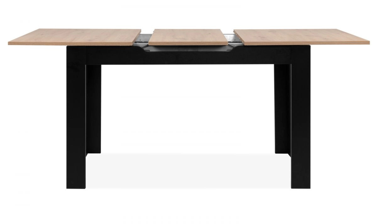 Esstisch Finham von Furn.Design aus Eiche und Schwarz, ausziehbar, B/T/H: 125-165 x 80 x 75 cm - Bild 7