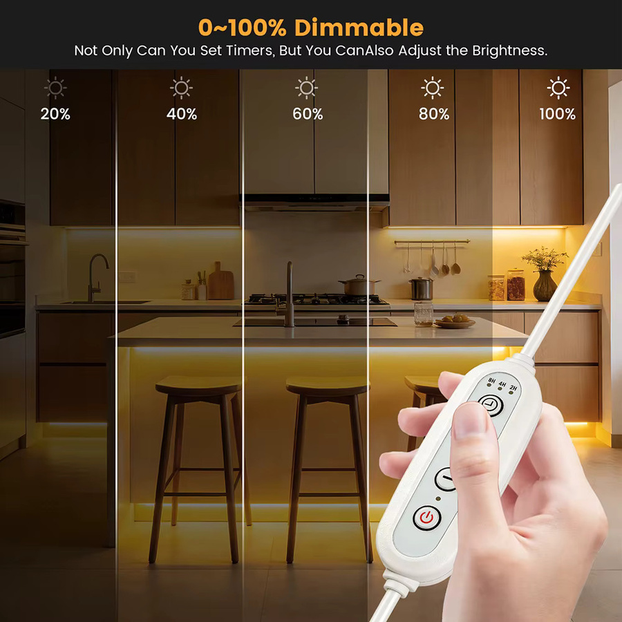 HAGAHA COB LED-Streifenlicht Set mit Dimmer-Kit, 220V dimmbarer weißer Neon-LED-Streifen mit 288 LEDs und Silikon-Schlauch für moderne Raumbeleuchtung - Bild 3