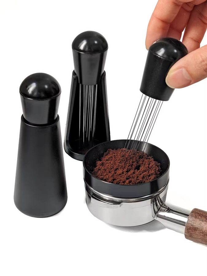 PERFFEE Espresso Kaffeerührer WDT Verteilungswerkzeug mit Edelstahlnadeln in Schwarz - Bild 6