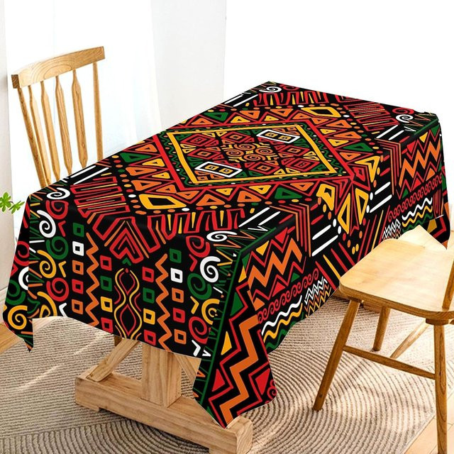 Rechteckige Tischdecke von JMG Household Supplies in Schwarz und Multicolour für Black History Month, B/B/L: 140 x 240 cm - Bild 1