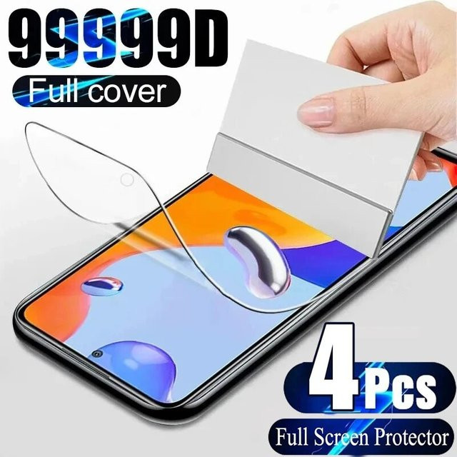 4er-Pack Xiaomi Hydrogel Displayfolie Transparent für Redmi Note 13 12 11 10 9 Pro, Redmi Note 9S 10S 11S und POCO X3 X4 X5 X6 - Bild 1