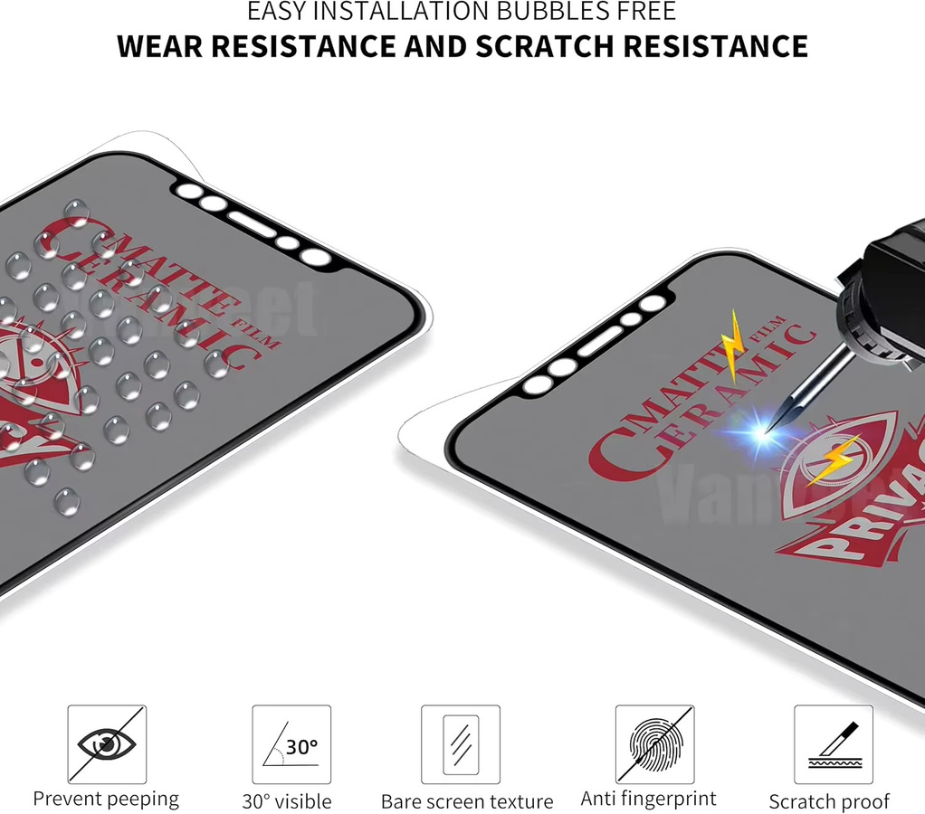 Anti-Spy Keramikmembran Displayschutzfolie für Samsung A57 A56 A37 A32 A05 A15 A17 A13 A55 A54 A73 A16 A07 A50 A36 in Matt - Bild 5
