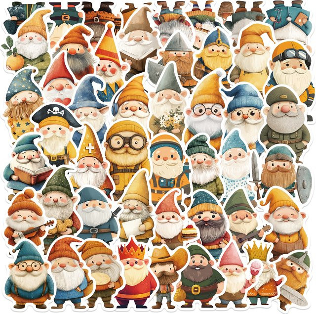 Charakter Illustrationen PVC Aufkleber, 50-teiliges Set, multicolour - Bild 1