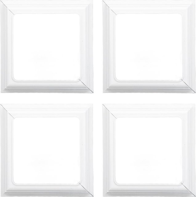 4er-Set OutsideWorld Vinyl Pfostenmanschetten für 4x4 Zoll Säulen, dekorative Säulenfuß Abdeckung aus Kunststoff, Farbe: Weiß - Bild 1