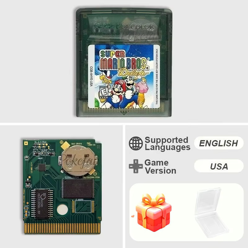 Bandai Retro Spielkassette für GBC mit Mario Serie Land 1 2 Yoshi Deluxe Golf Tennis - Bild 2