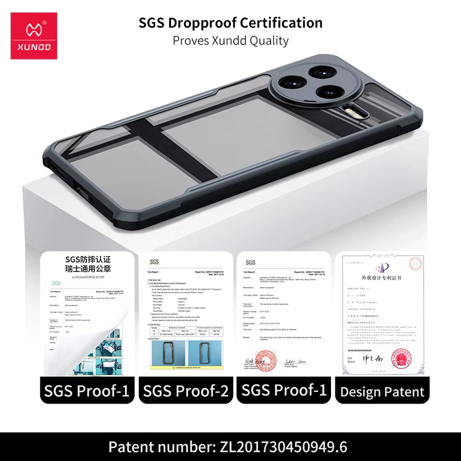 Xundd Schutzhülle für POCO F7 Pro und F7 Ultra, transparente Hybrid-Schale aus PC und TPU mit stoßfestem Airbag-Design und Kameraschutz, gestreift, transparent/schwarz - Bild 4