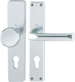 Hoppe Langschildgarnitur London 54/227/202SP/113 in Silber Aluminium mit 72mm Rosetten Durchmesser DIN L/R - Bild 1