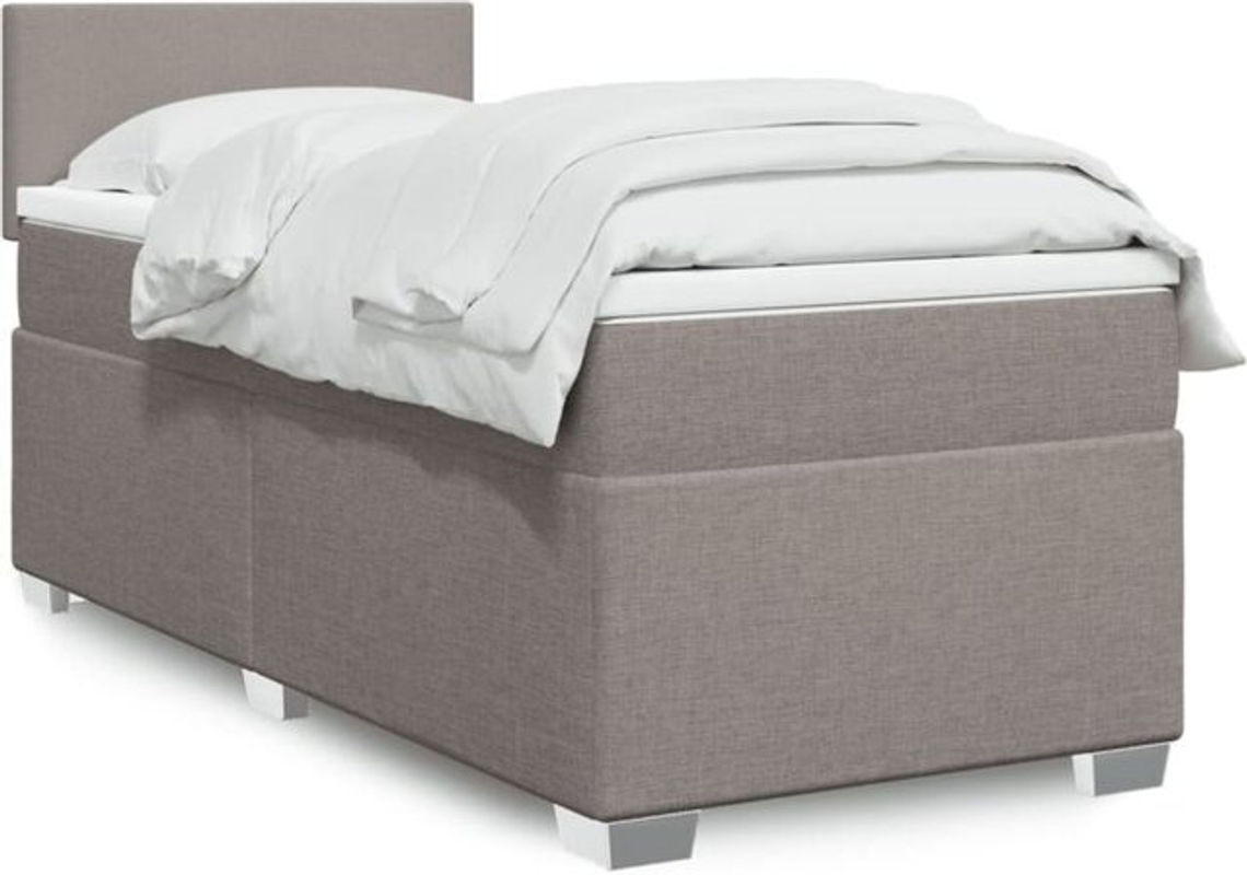 vidaxl Boxspringbett mit Matratze aus Stoff in Taupe meliert B/T/H: 90 x 190 x 100,5 cm - Bild 1