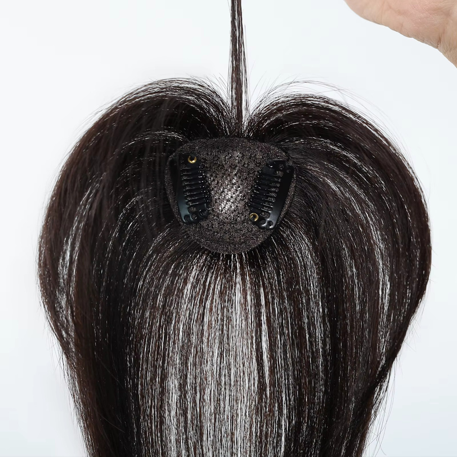 HAIRCUBE Clip-in-Haarteil Pony, 25,4 cm, braunes Echthaar, Damen - Bild 3