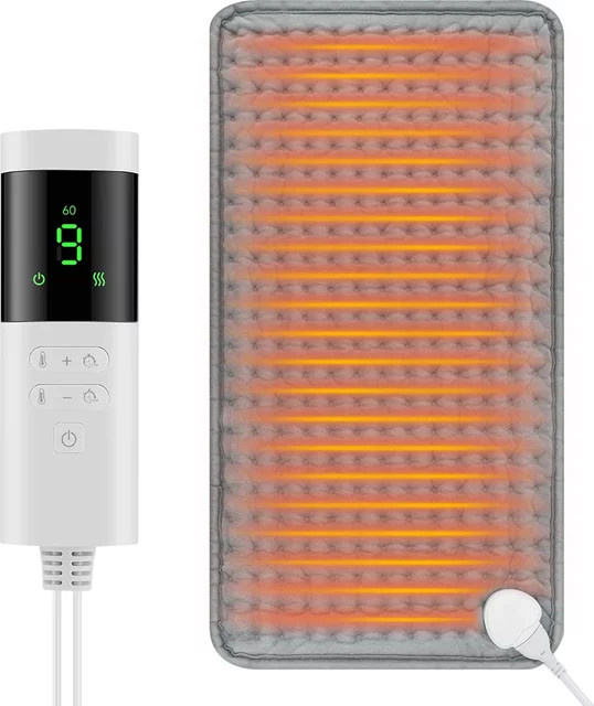 AFDEAL Elektrische Heizdecke in Grau mit 9 Heizstufen, beheizbare Matte für Körper, Rücken und Beine, B/T: 60 x 30 cm - Bild 1