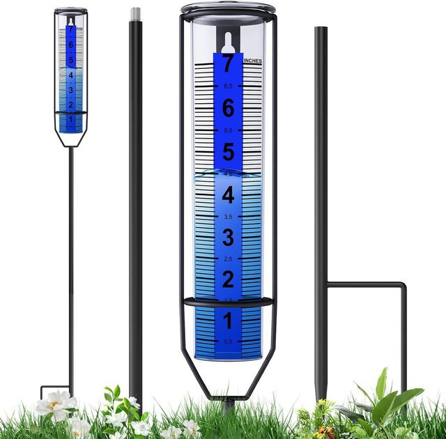 Frostsicherer Regenmesser aus transparentem Kunststoff mit großen Zahlen für Garten und Rasen, Höhe: 17,8 cm - Bild 1