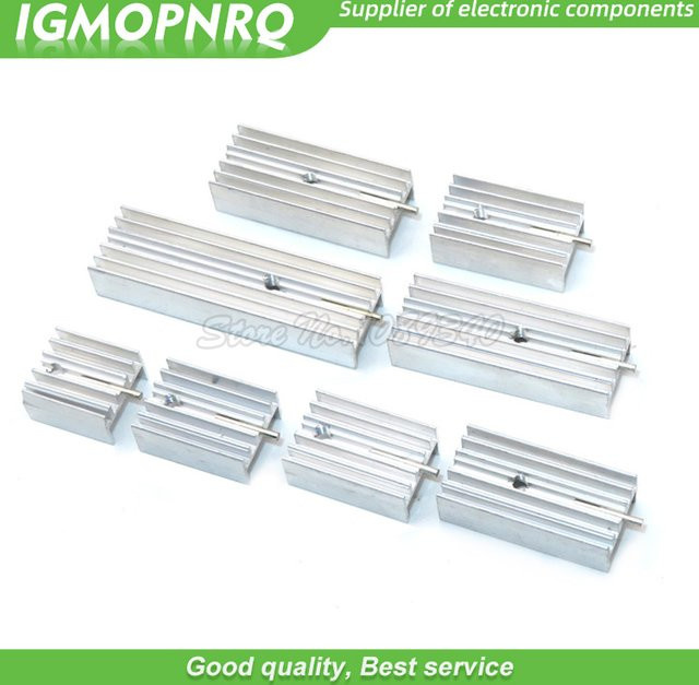 10er Set Aluminium Kühlkörper in Weiß für TO-220 Transistoren mit Nadelbefestigung - Bild 1