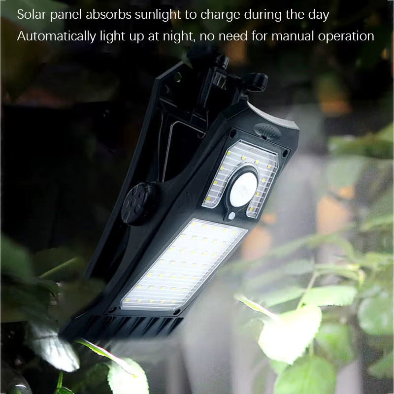 Wasserdichte LED Solar Clip Lampe mit Bewegungssensor für Garten und Camping in Schwarz und Weiß - Bild 4