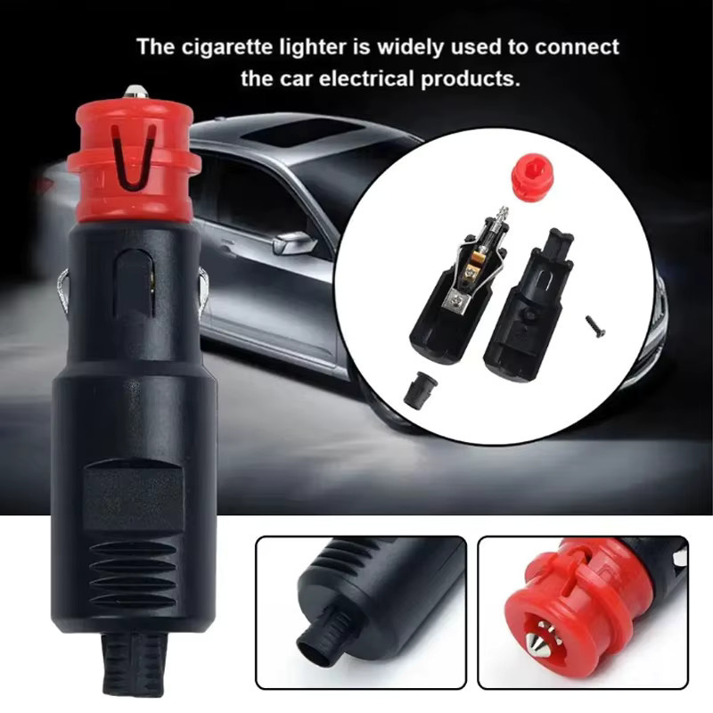 Universeller Auto-Zigarettenanzünder-Stecker in Schwarz, 12 V-24 V, 8 A, europäischer Stil, lötfreier Hochleistungs-Stecker für dein Auto - Bild 2