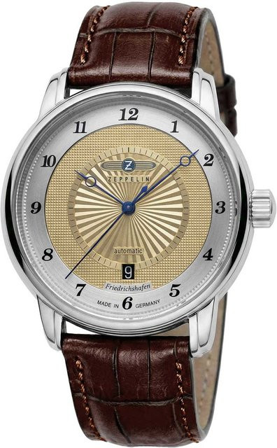 Zeppelin Herrenuhr Automatik, Edelstahl, 40 mm, Leder, 5 ATM - Bild 1