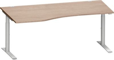 Schäfer Shop Genius Freiformschreibtisch MODENA FLEX, höhenverstellbar, Eiche-Dekor und Weißalu, Breite: 180 cm - Bild 1