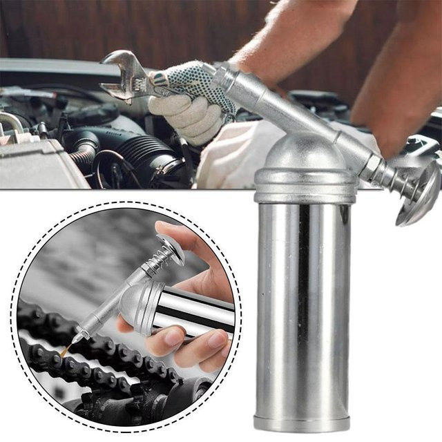 Tragbare Hand-Fettpistole aus Zink-Legierung in Silber mit 1000 PSI Hochdruck für Auto und DIY-Handwerkzeuge - Bild 1