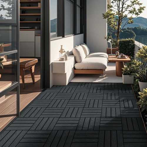 Home Deluxe WPC-Klickfliesen Bavaro Premium in Anthrazit/Grau, B/T/H: 30 x 30 x 2,2 cm, 5 m² - Bild 2