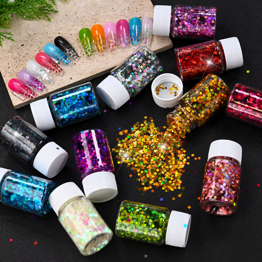 MAFANAILS Nagelglitzer Stern-Pailletten, 7g, Holographisch, Glänzend - Bild 3