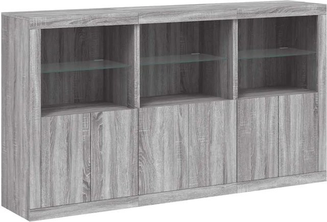 vidaXL Sideboard modern in Grau Sonoma mit integrierter LED-Beleuchtung, B/T/H: 181,5 x 37 x 100 cm - Bild 1