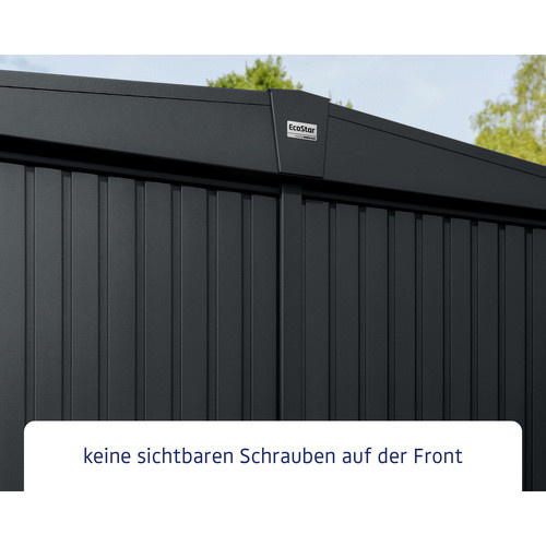 Ecostar Gerätehaus Trend-S aus Metall in Grau mit modernem Design, B/H/T: 302,8 x 219,4 x 238 cm - Bild 2